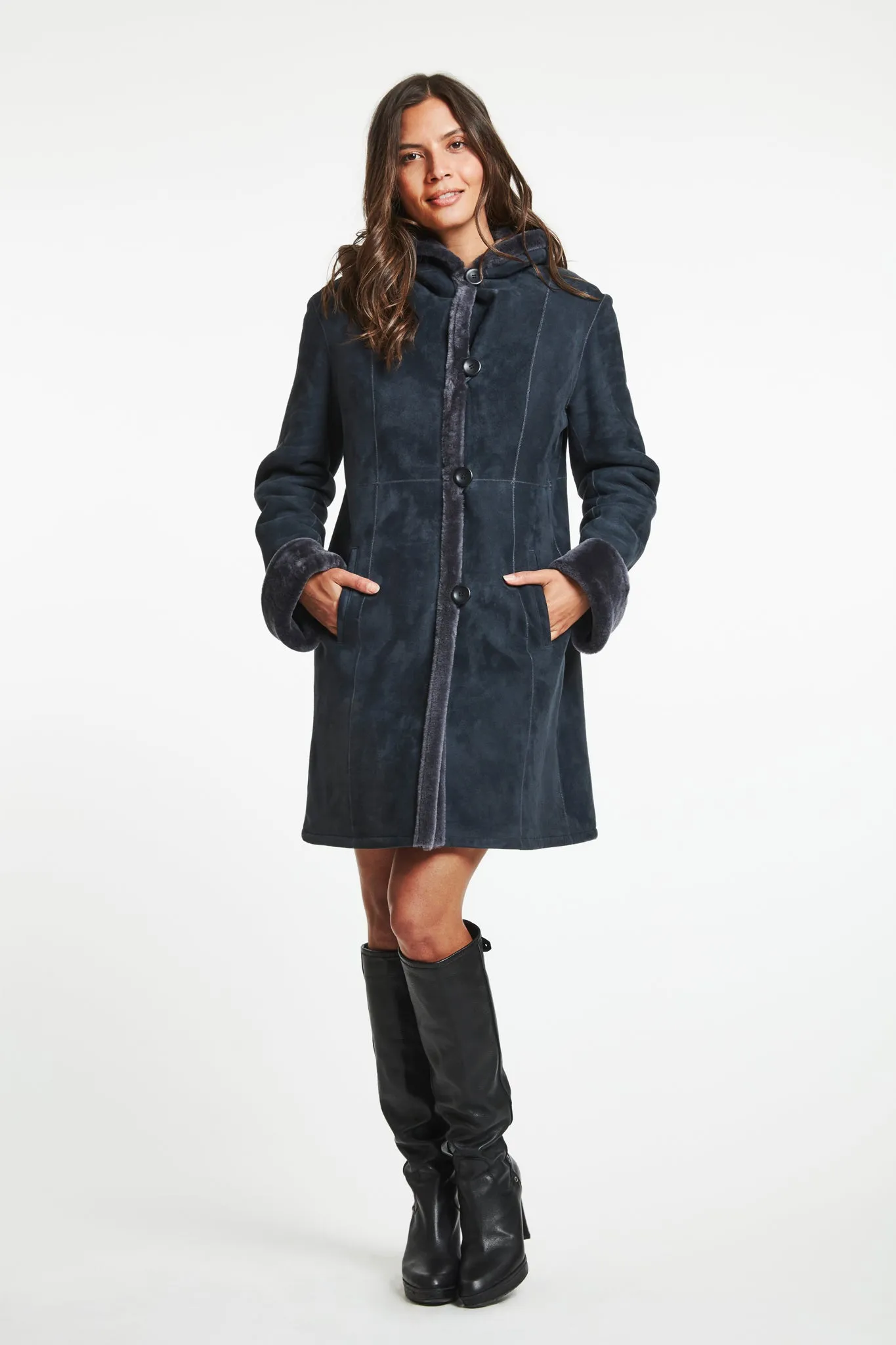 #2926HD Spanish Merino Shearling Hooded Coat  just 2 left 1/S  1/L  $500  sorry no additional discounts