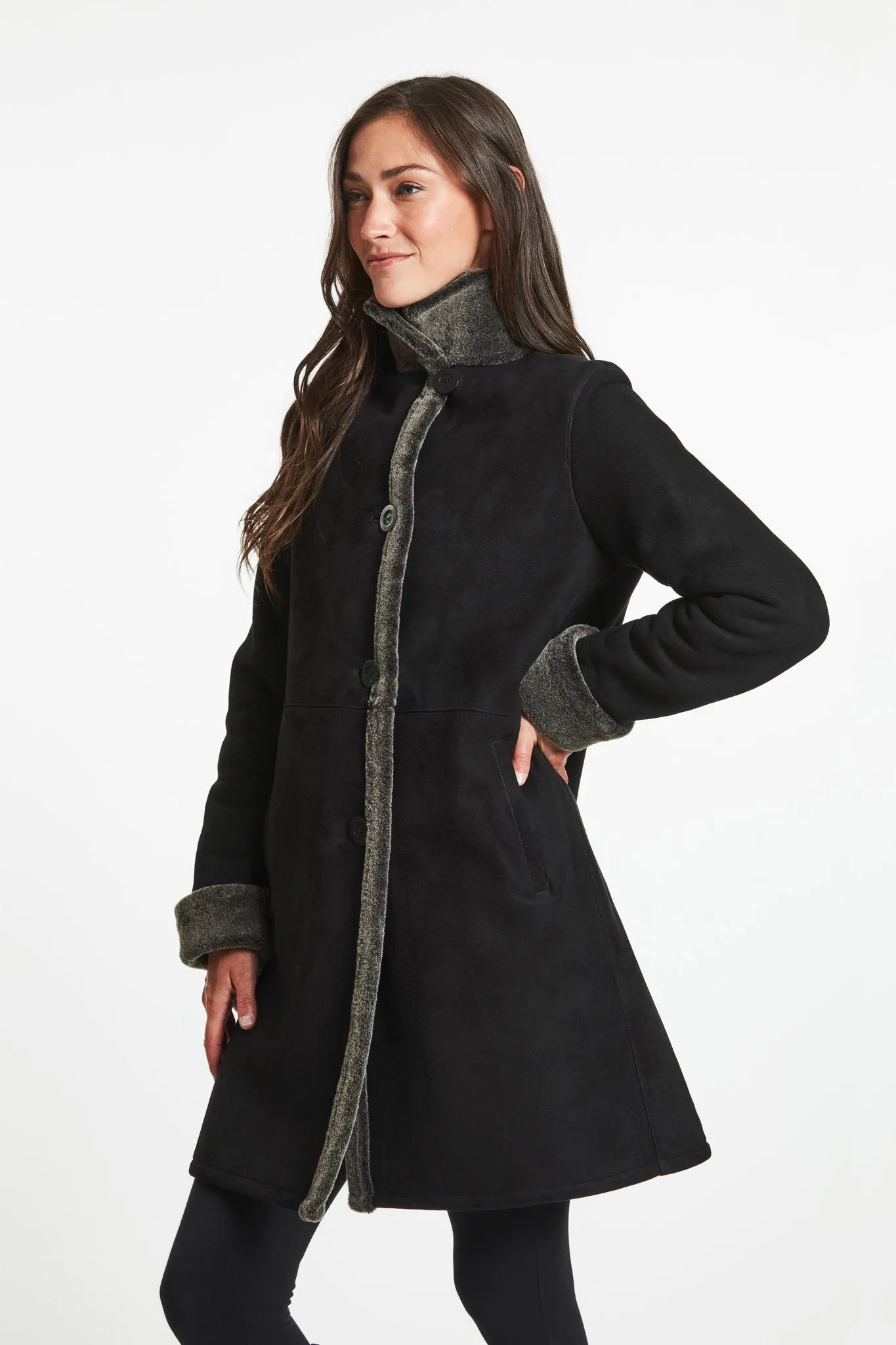 #3180 Classic Spanish Merino Shearling  just 1/black l 1 granite L  $500  sorry no additional discounts