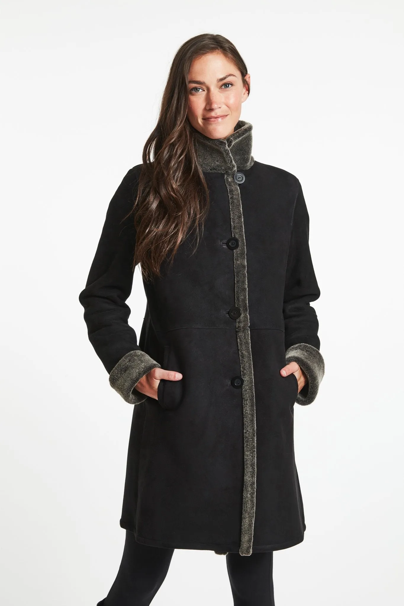 #3180 Classic Spanish Merino Shearling  just 1/black l 1 granite L  $500  sorry no additional discounts