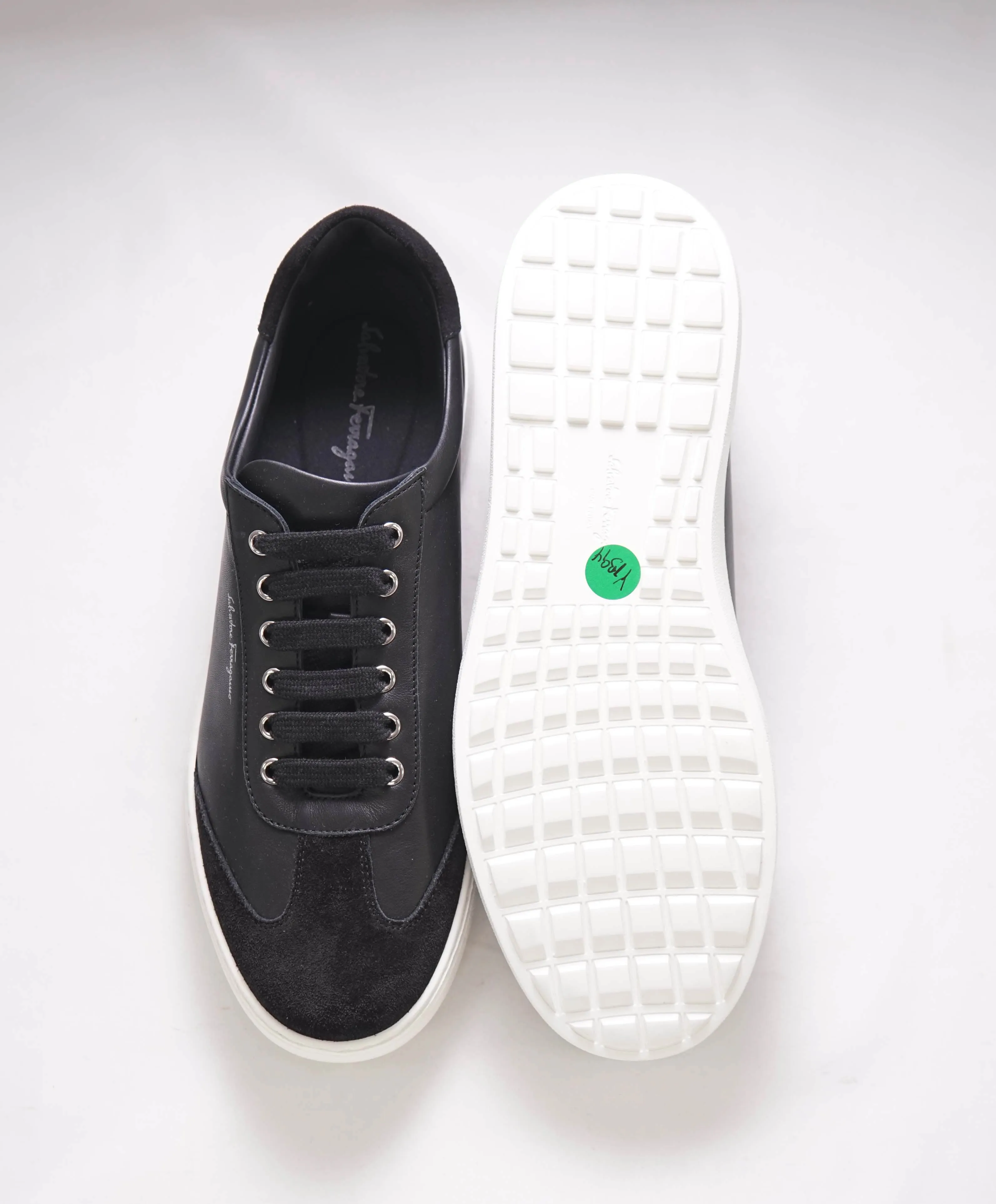 $695 SALVATORE FERRAGAMO - *PADEL* White/Black Gancini Sneaker - 9 M US