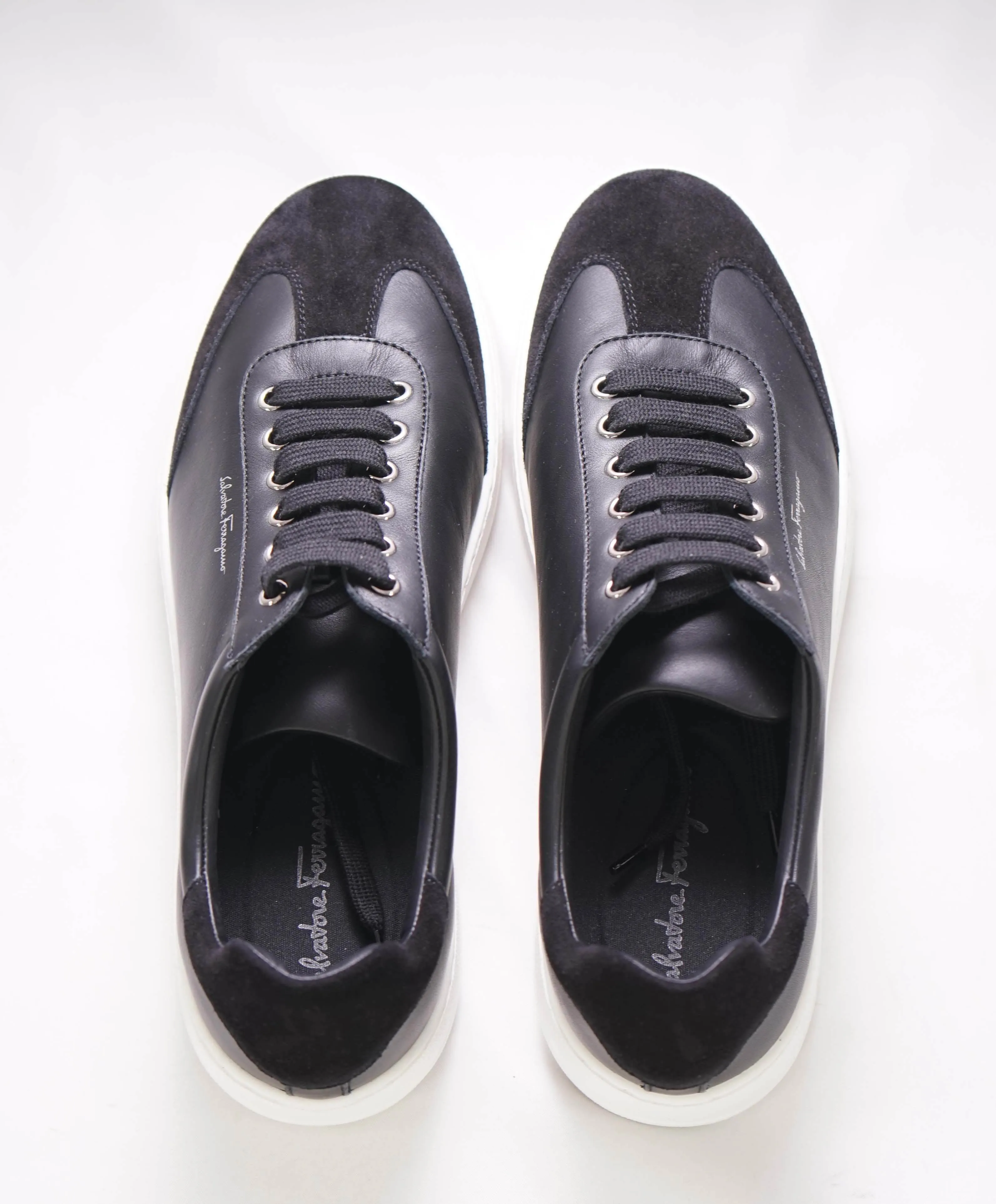 $695 SALVATORE FERRAGAMO - *PADEL* White/Black Gancini Sneaker - 9 M US