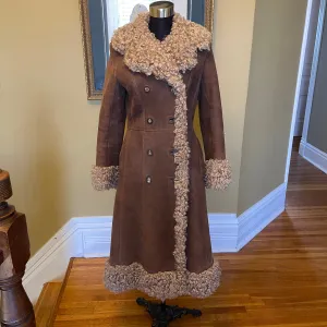 70s vintage shearling coat small