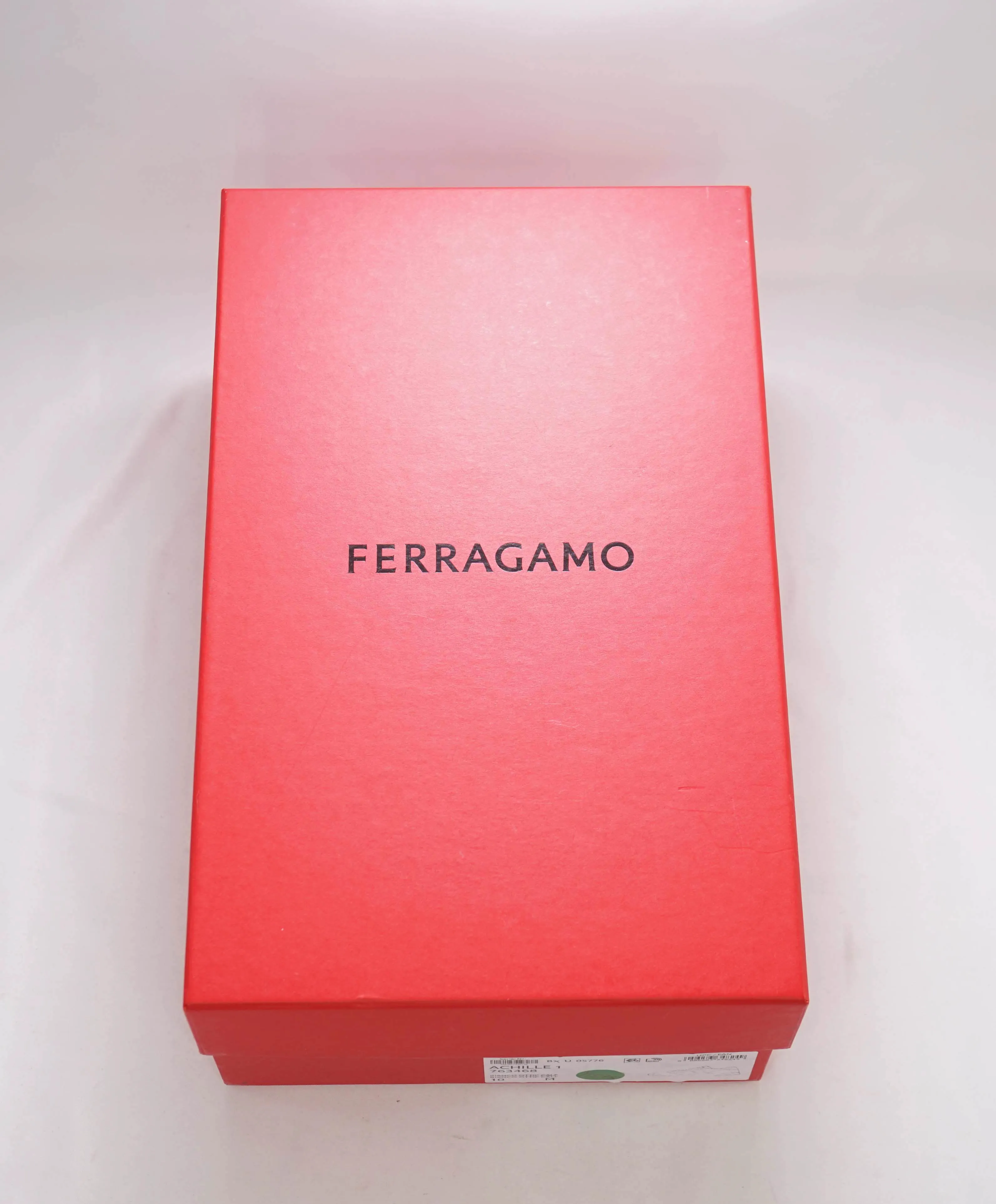 $750 SALVATORE FERRAGAMO - *ACHILLE 1* White/Navy Gancini Sneaker - 10 M US