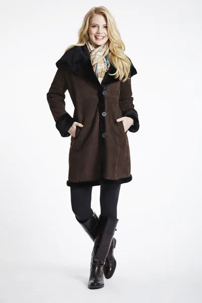 #923 hOODED SHEARLING COAT  1/S  1/L   bLACK $500  sorry no additional discounts