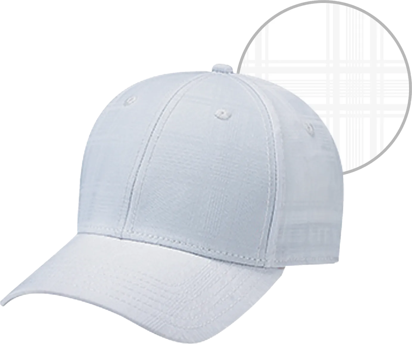 AJM Polyester Plaid And Spandex Adjustable Cap White
