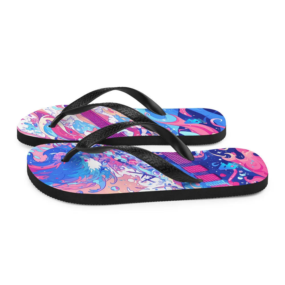 Anime Guitar Flip-Flops –  Free Delivery! Rock / Metal / Gothic / EDM / Clubwear - Alternative Apparel Only from Phase B Records.