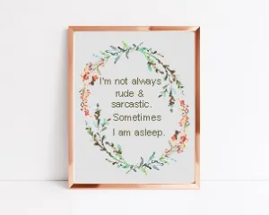 Asleep Cross Stitch Pattern #519