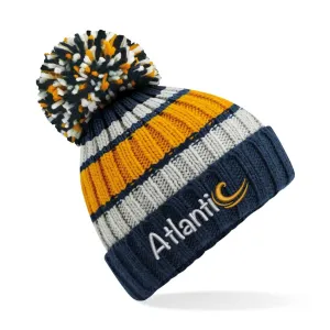 ATLANTIC 'HYGGE' STRIPED BEANIE - DIJON BLUE