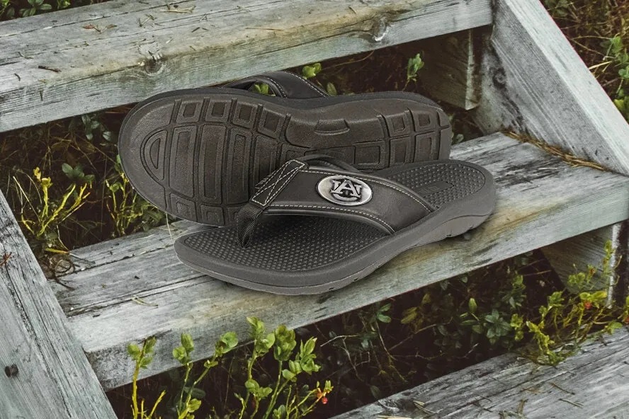 Auburn Tigers Men's Collegiate Brown Flip Flop Sandal.