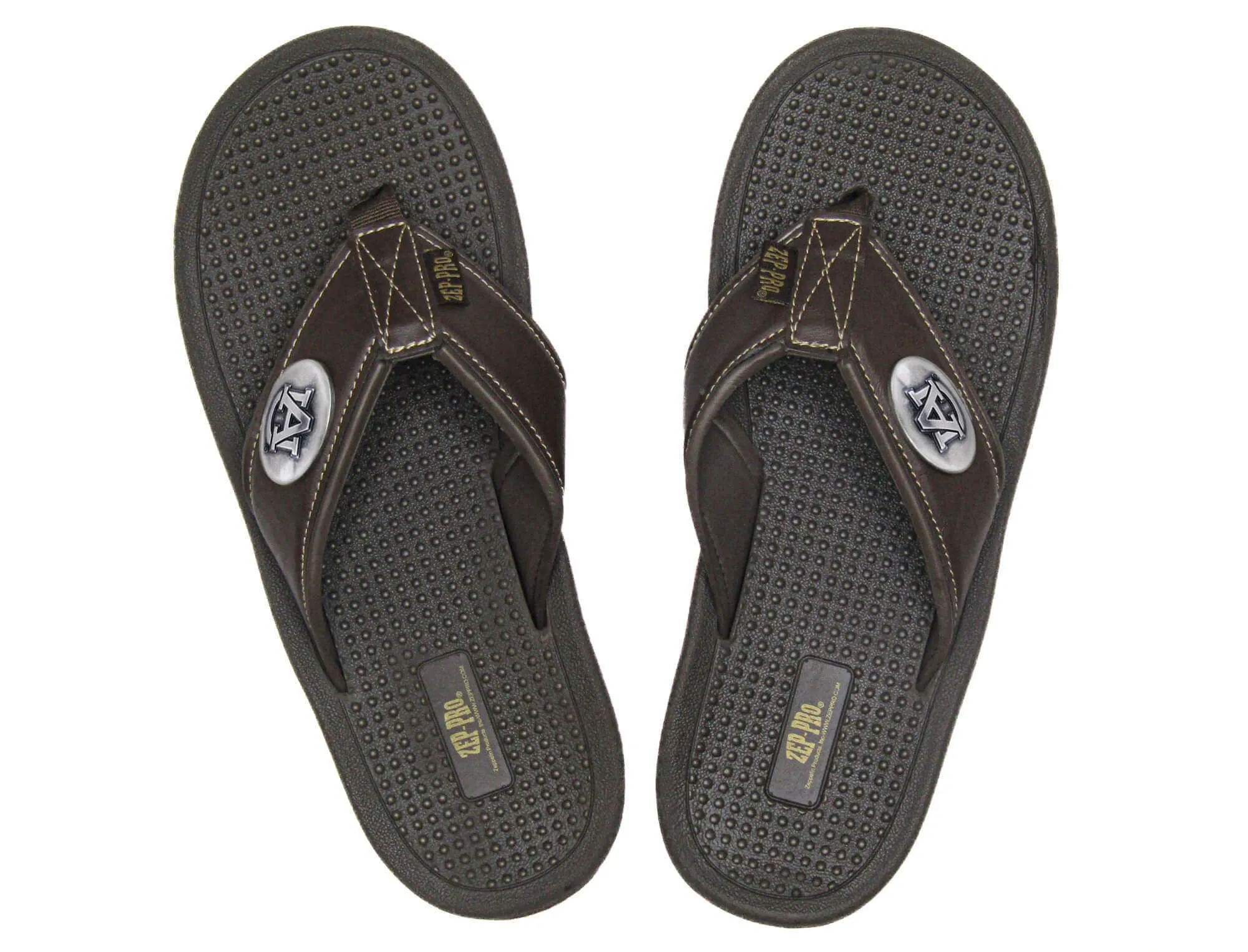 Auburn Tigers Men's Collegiate Brown Flip Flop Sandal.