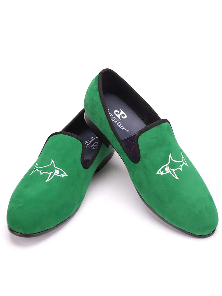 Autumn and winter new men's imported velvet embroidered British fashion party formal slip-on loafers