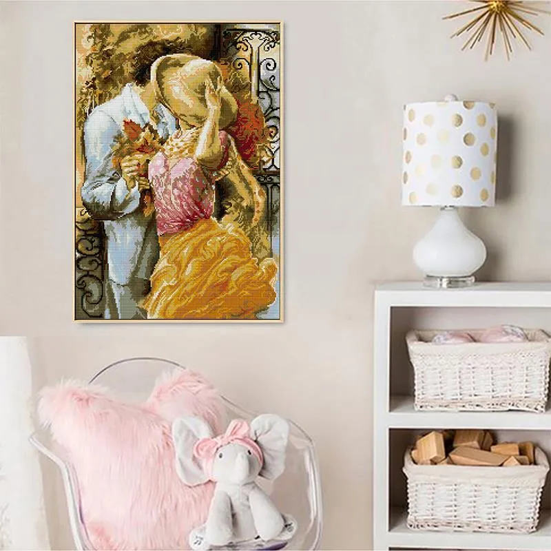 Autumn Flavor Character Pattern Couple Cross Stitch Kit