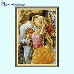 Autumn Flavor Character Pattern Couple Cross Stitch Kit