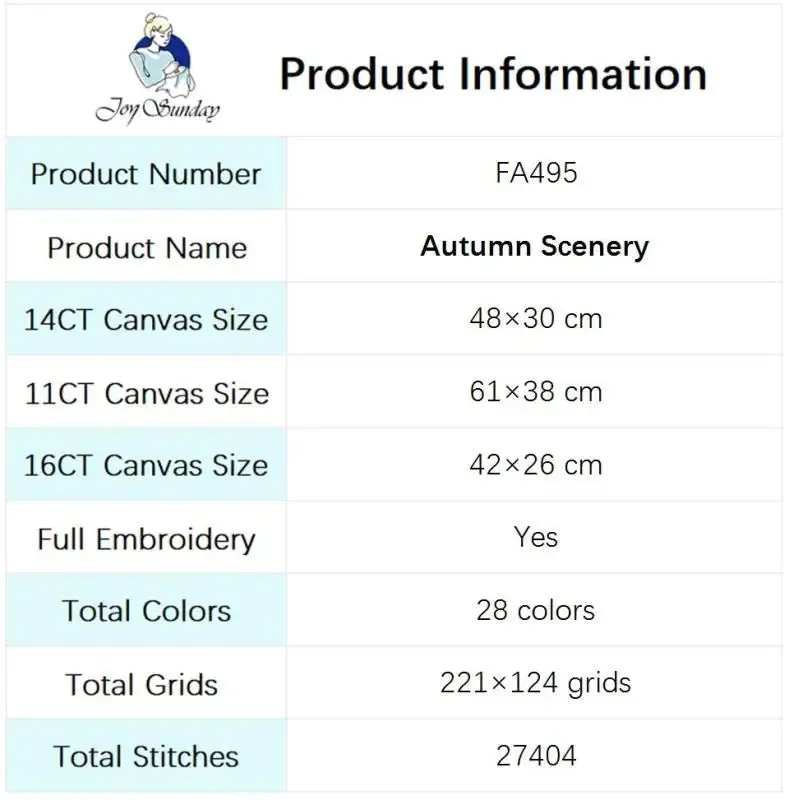 Autumn Scenery Pattern - Cross Stitch Kit