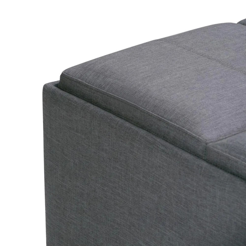 Avalon Table Ottoman in Linen