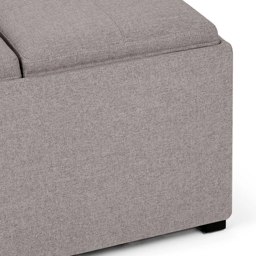 Avalon Table Ottoman in Linen