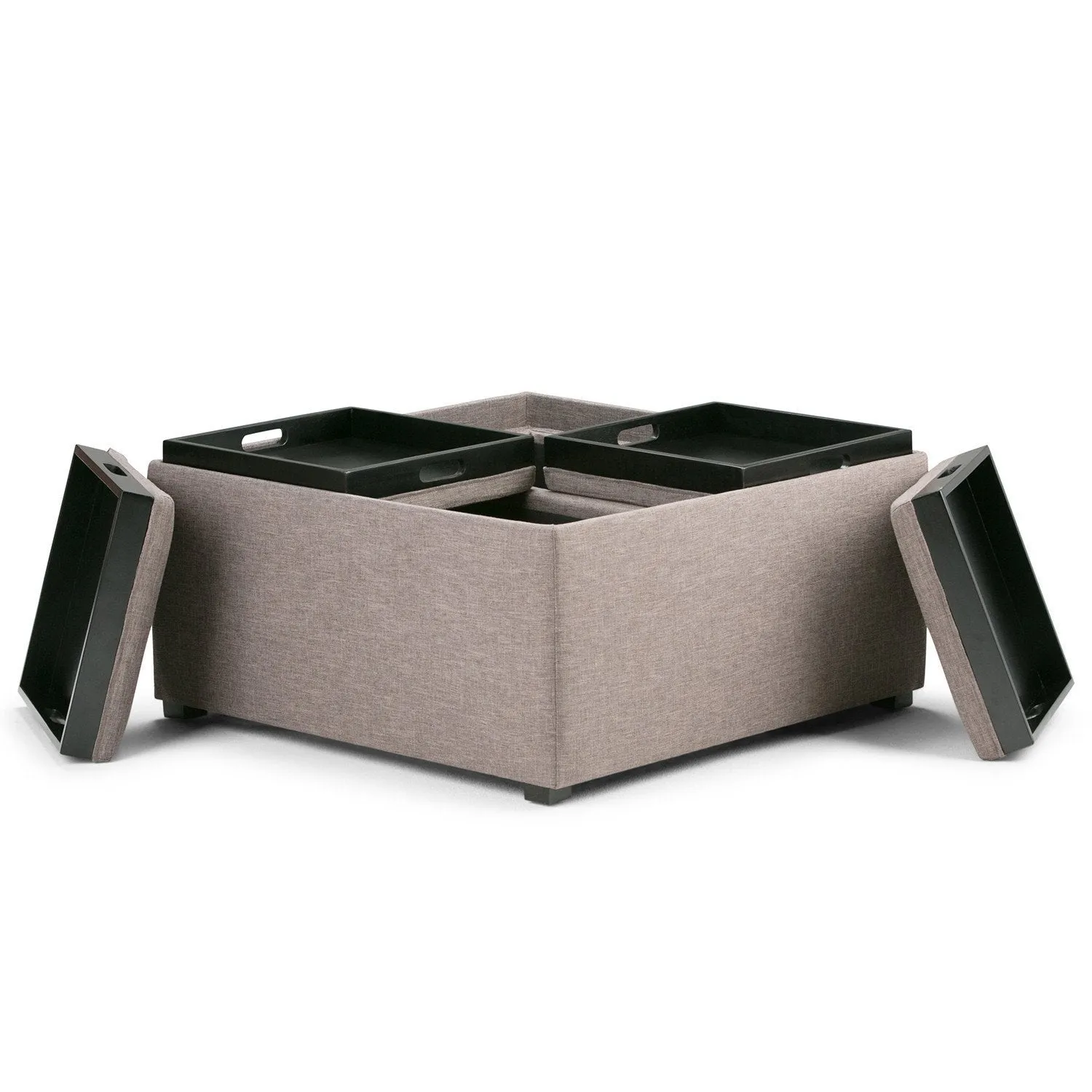 Avalon Table Ottoman in Linen
