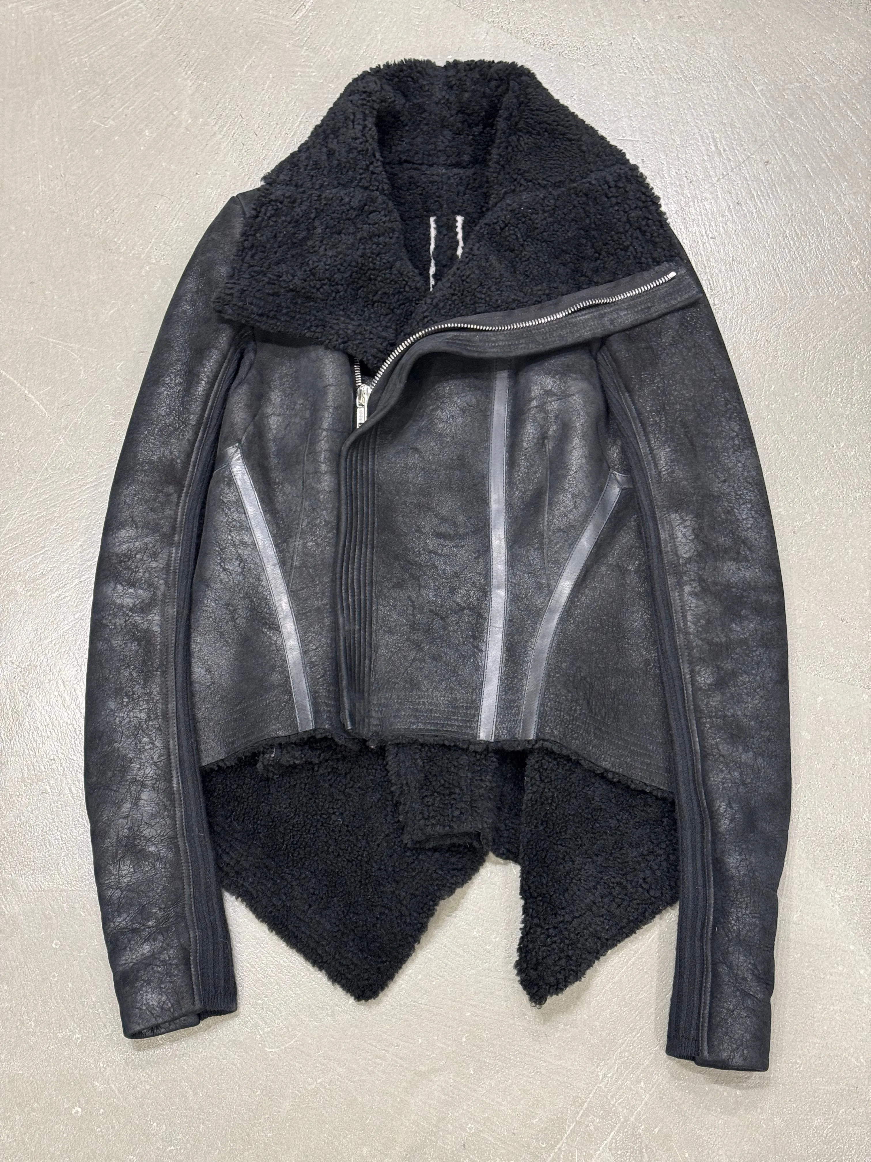 A/W2017 Rick Owens “Glitter” calfskin shearling leather jacket