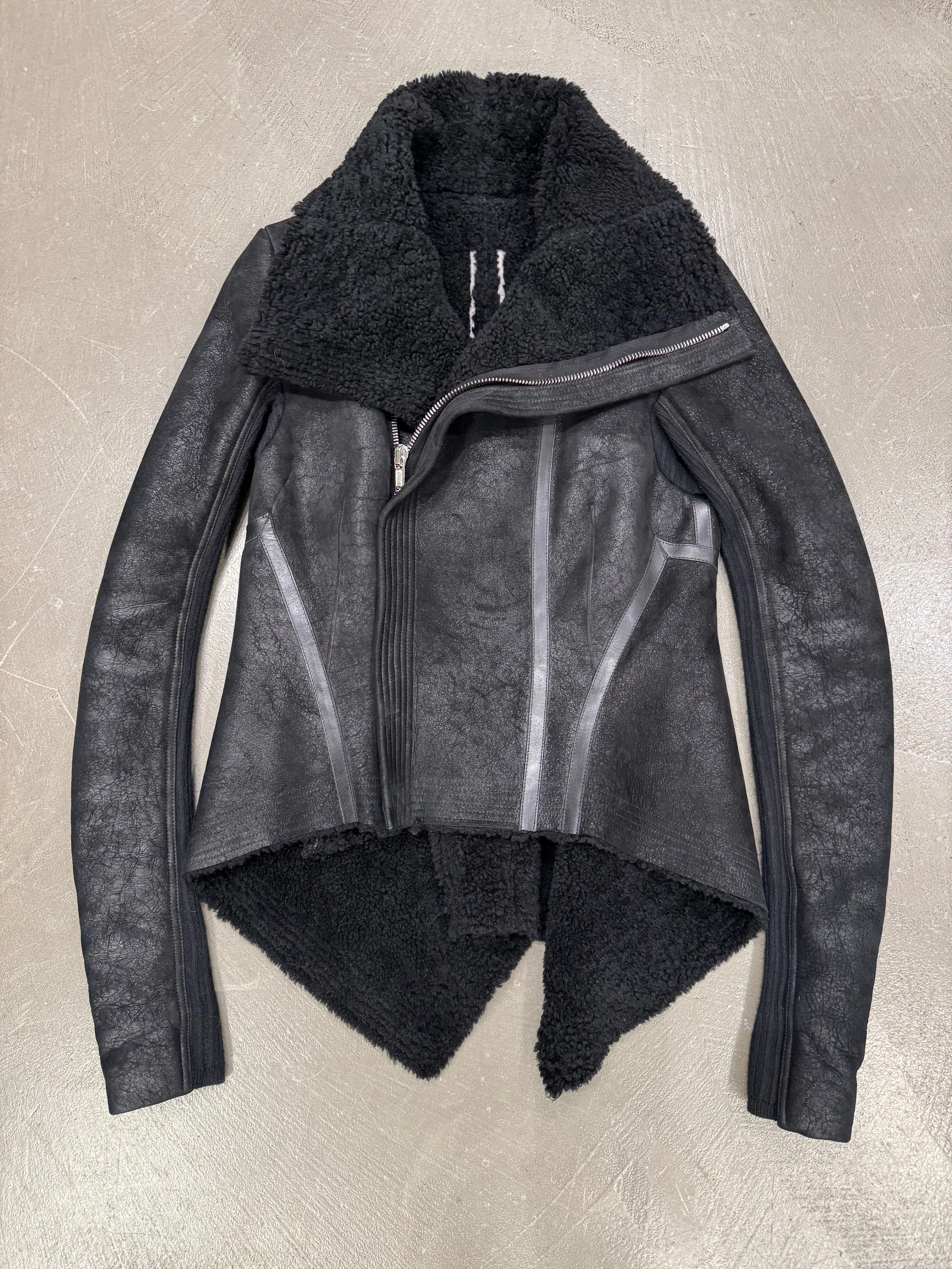 A/W2017 Rick Owens “Glitter” calfskin shearling leather jacket
