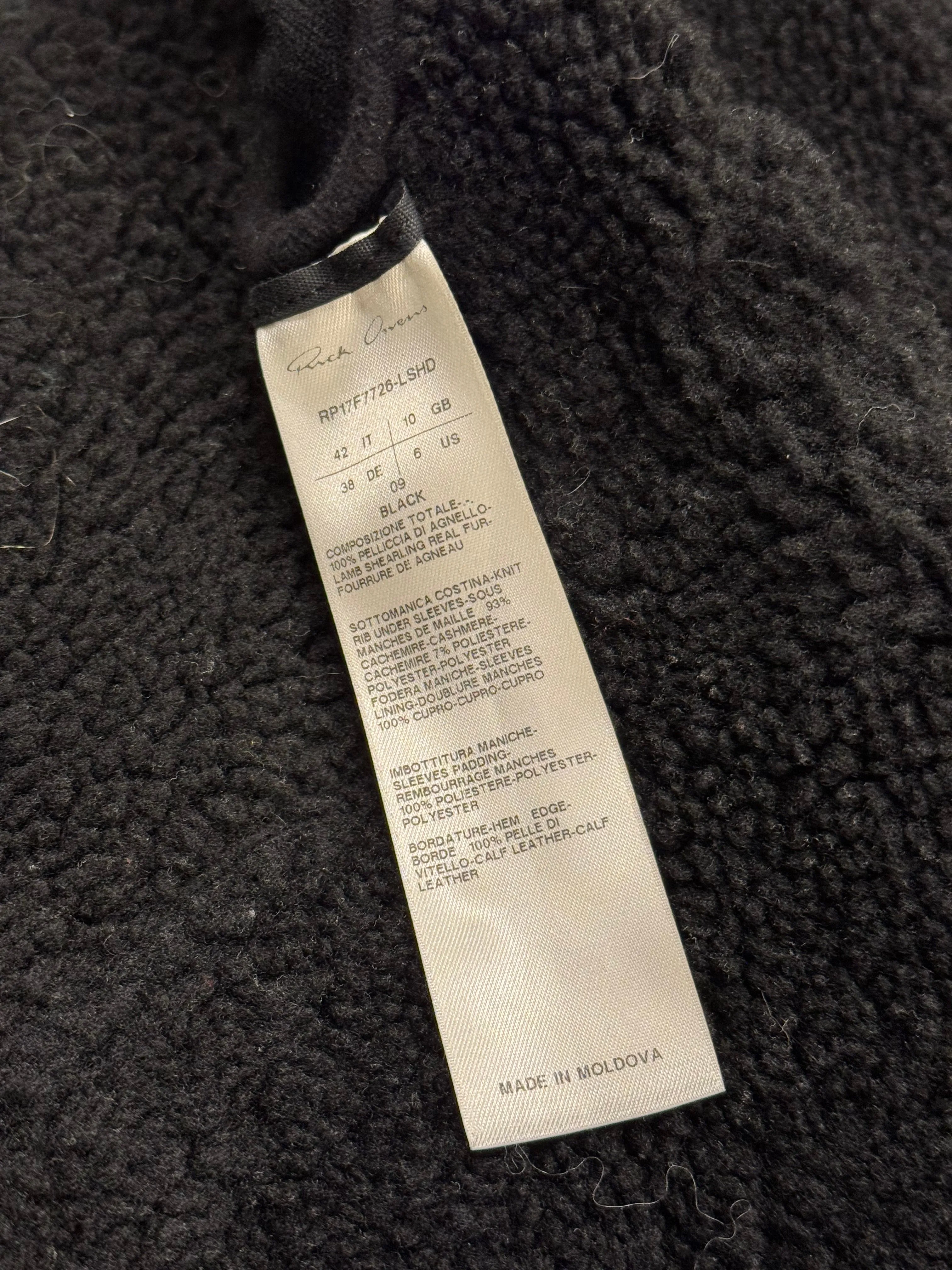 A/W2017 Rick Owens “Glitter” calfskin shearling leather jacket