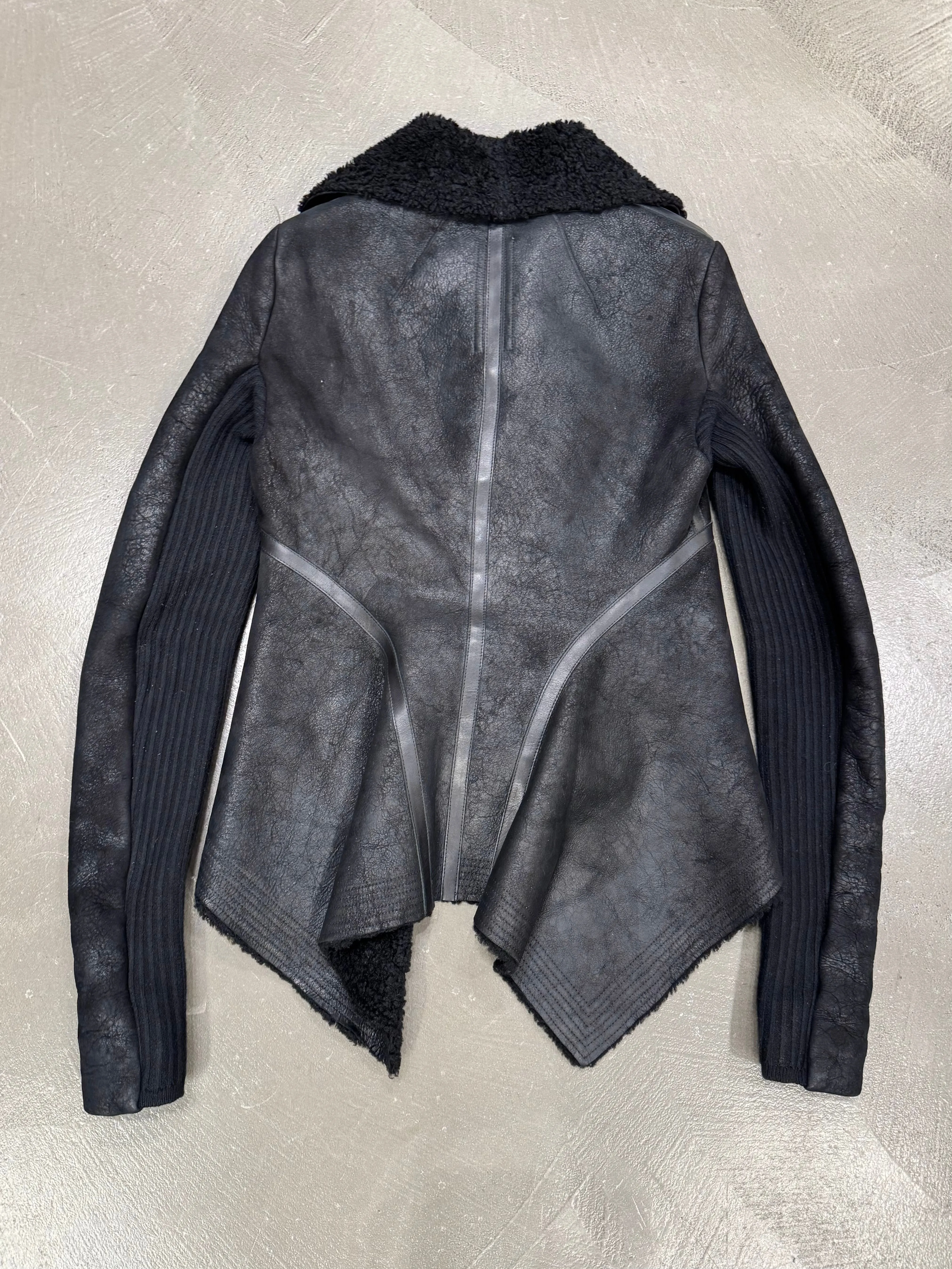 A/W2017 Rick Owens “Glitter” calfskin shearling leather jacket