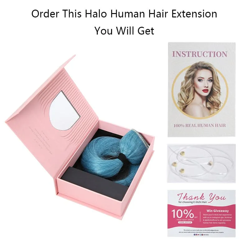 Balayage Halo Human Hair Extension For Thin Hair Full Volume