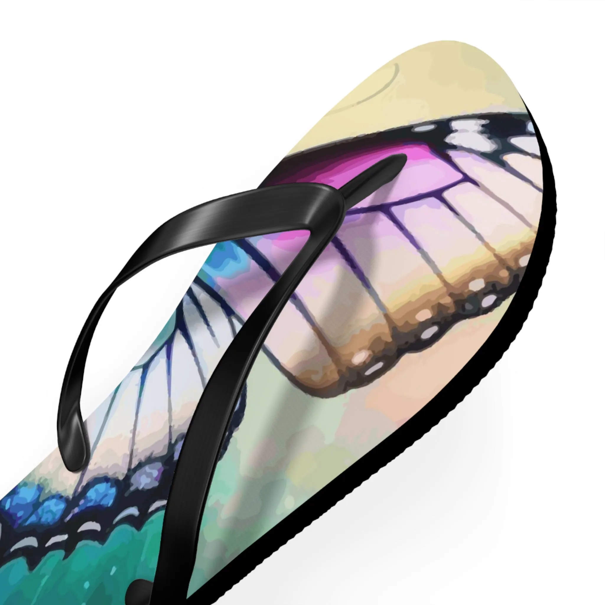 Beautiful Butterfly and Daisies Flip Flops for Women