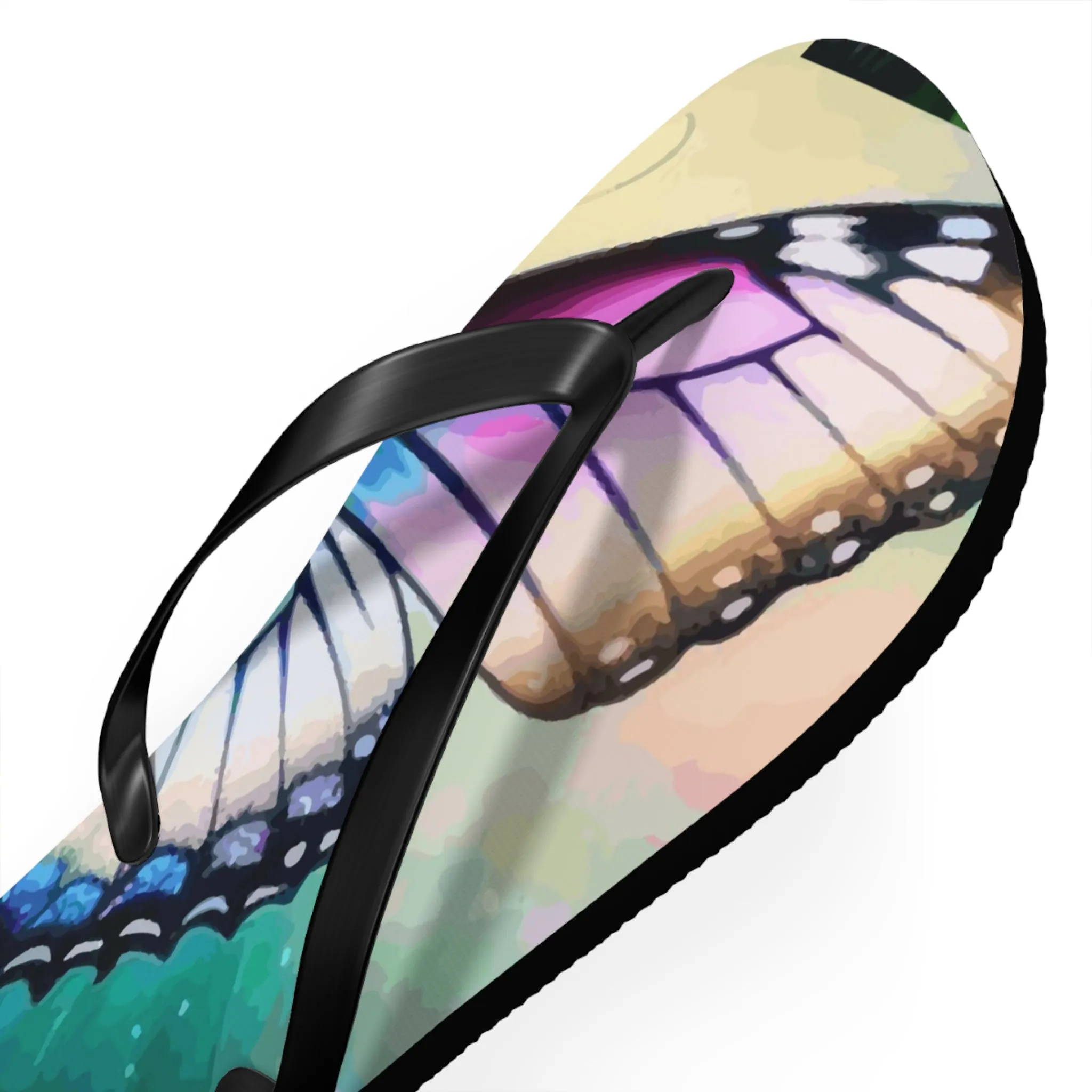 Beautiful Butterfly and Daisies Flip Flops for Women