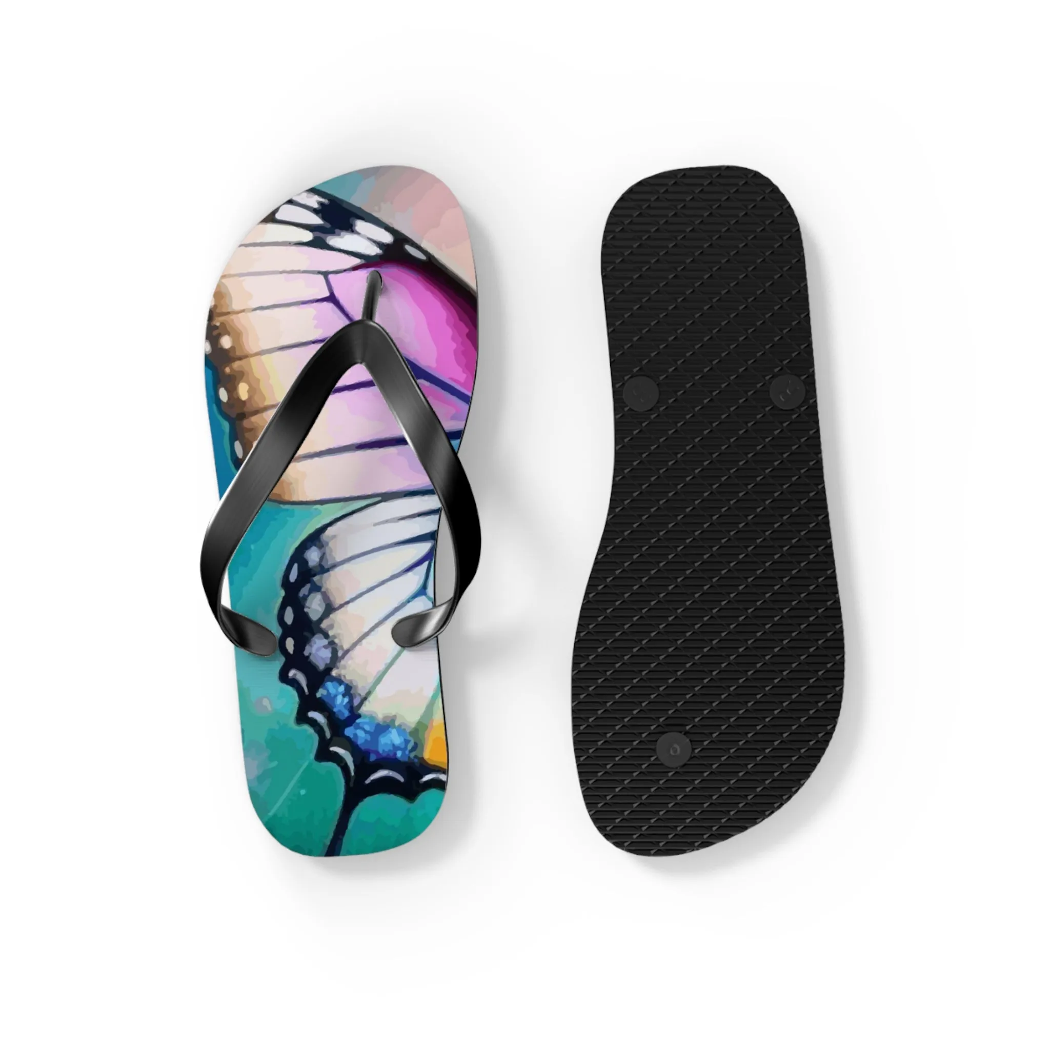 Beautiful Butterfly and Daisies Flip Flops for Women