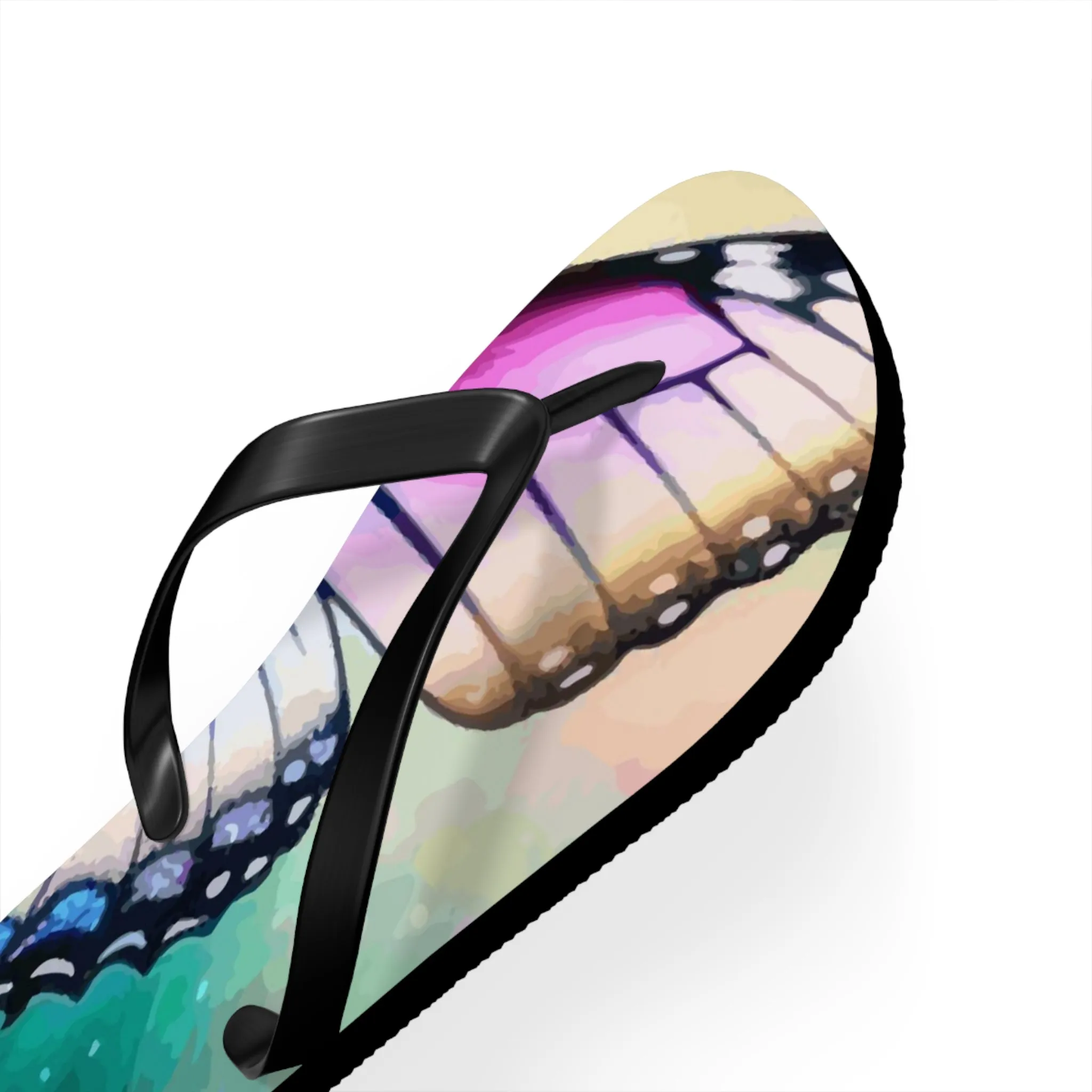 Beautiful Butterfly and Daisies Flip Flops for Women