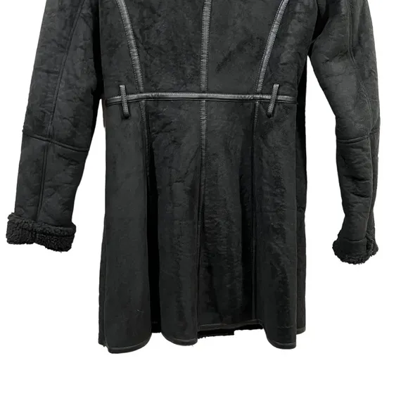 Belle Badgley Mischka Joanna Asymmetrical Faux Shearling Coat Jacket