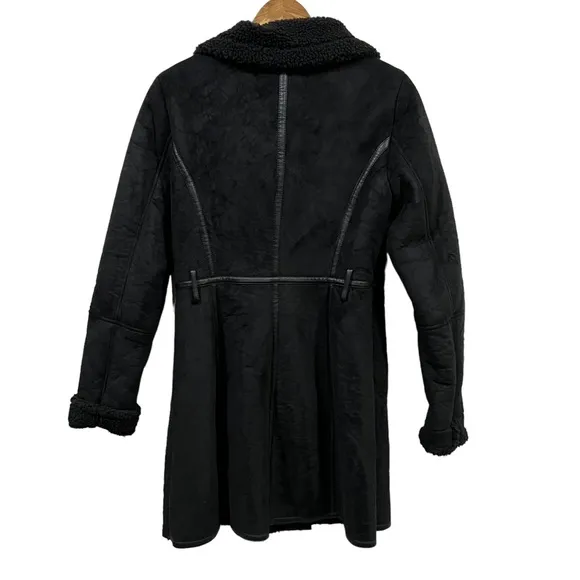 Belle Badgley Mischka Joanna Asymmetrical Faux Shearling Coat Jacket