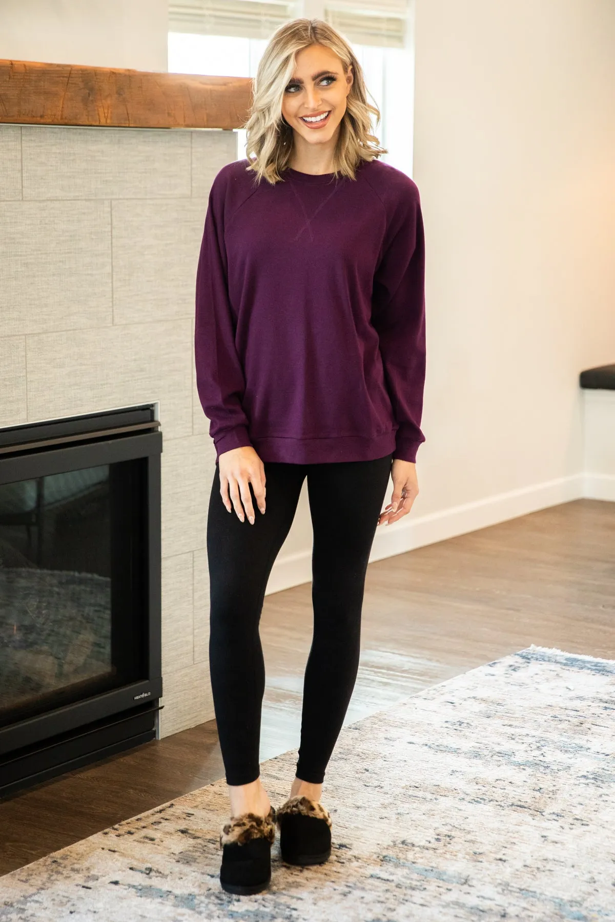 Berry Stitch Detail Sweatshirt