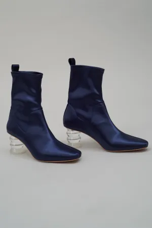 Binx Boot in Stretch Satin - Midnight