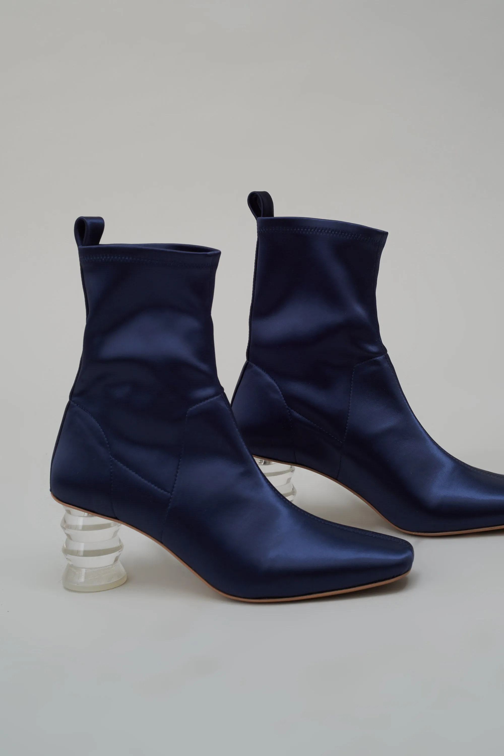 Binx Boot in Stretch Satin - Midnight