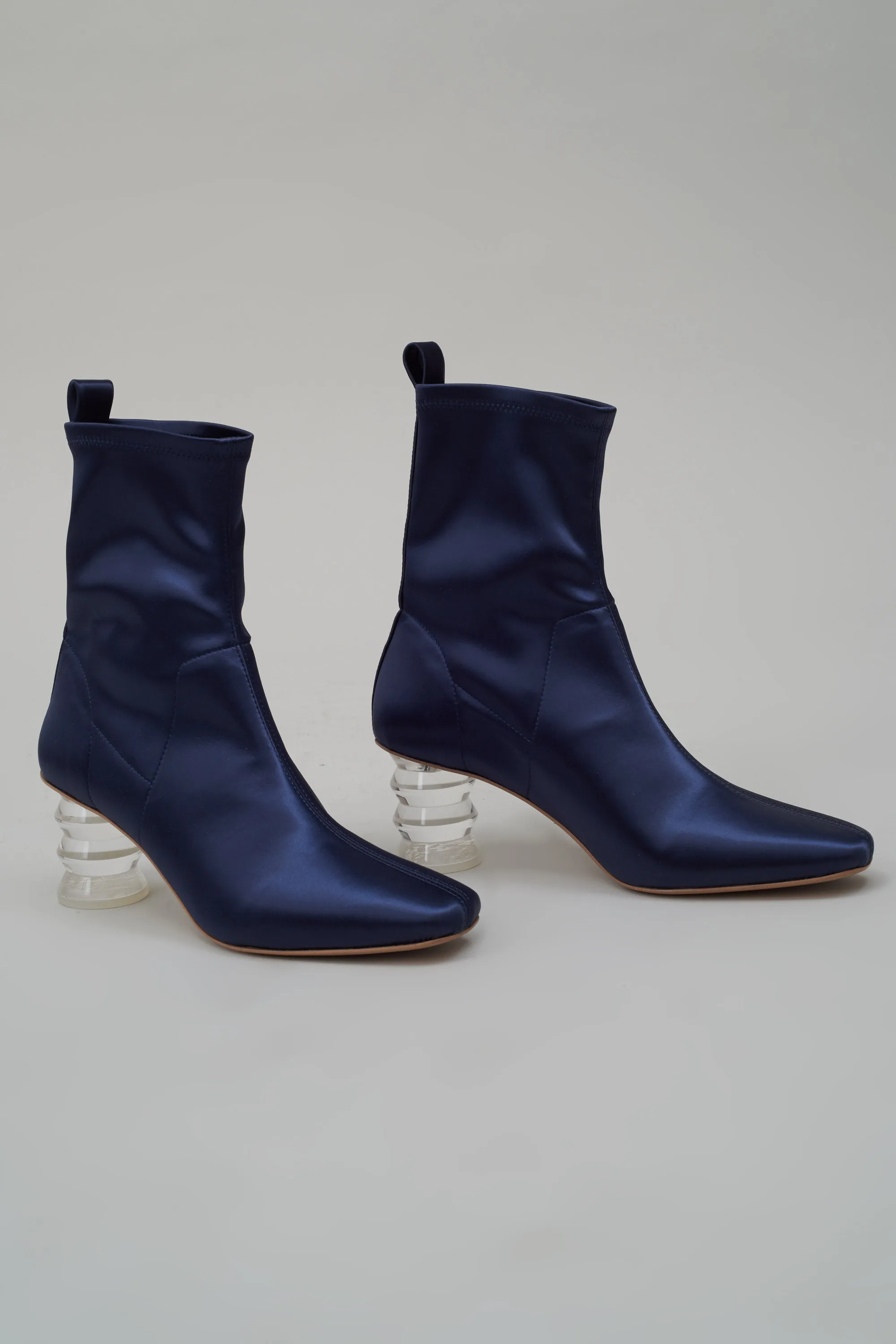 Binx Boot in Stretch Satin - Midnight