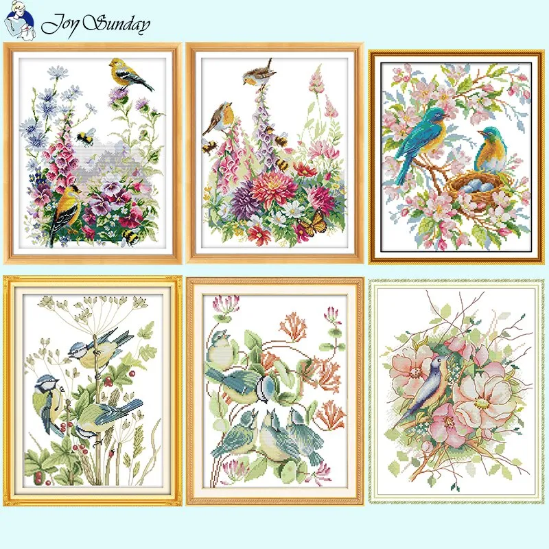 Birds and Flowers Pattern Collection Cross Stitch