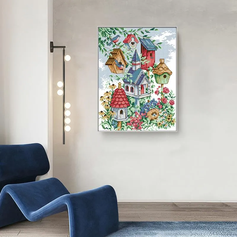 Bird's House Joy Sunday Animal Pattern Cross Stitch