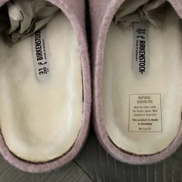 BIRKENSTOCK Kids' Zermatt Genuine Shearling Lined Slipper, size 13-13.5US / 31EU