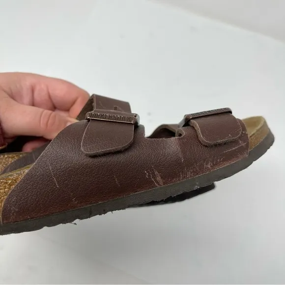 Birkenstock unisex kids Arizona brown leather sandals sz 34 US 3