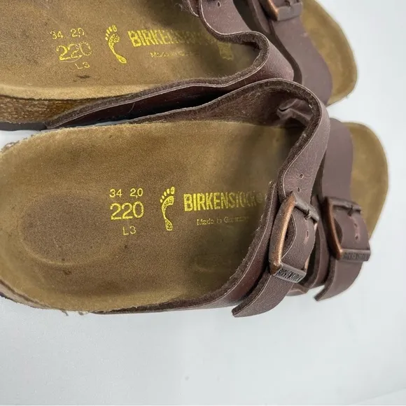 Birkenstock unisex kids Arizona brown leather sandals sz 34 US 3
