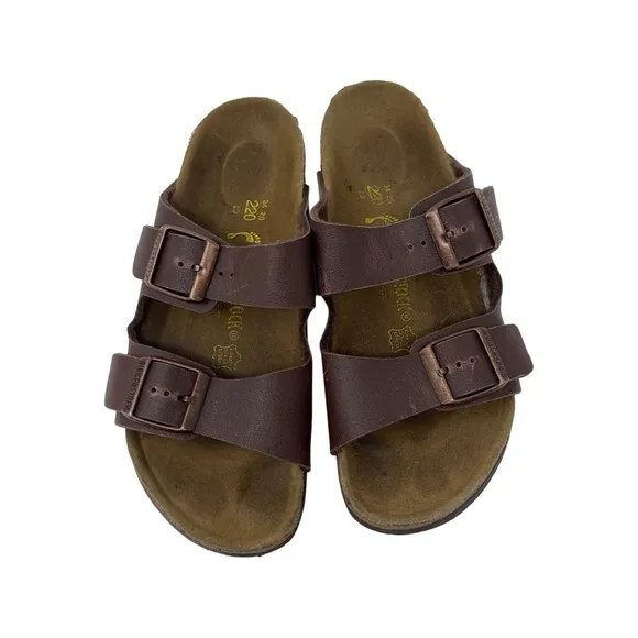 Birkenstock unisex kids Arizona brown leather sandals sz 34 US 3