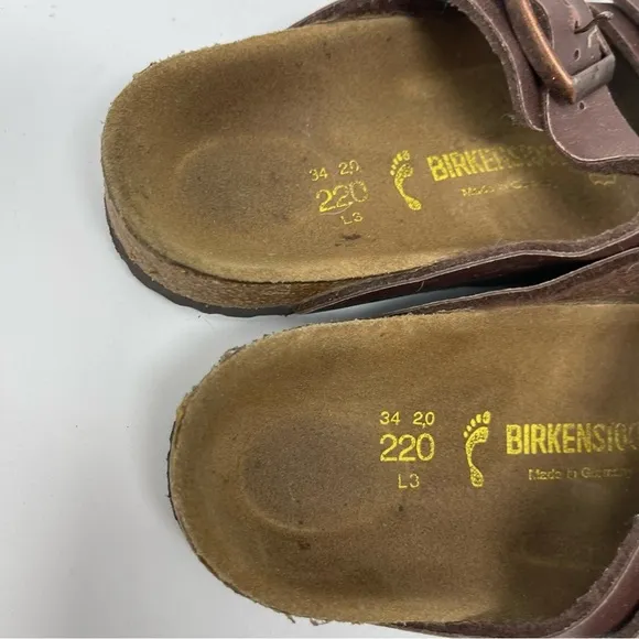 Birkenstock unisex kids Arizona brown leather sandals sz 34 US 3