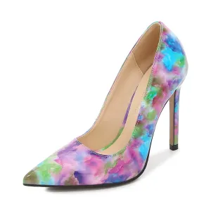 Blue Rainbow Tip Vegetarian Pumps