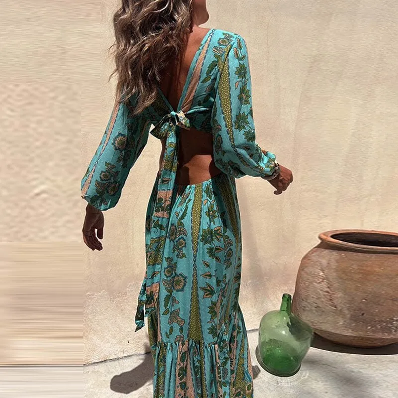 Boho-Maxikleid mit Cut-Outs
