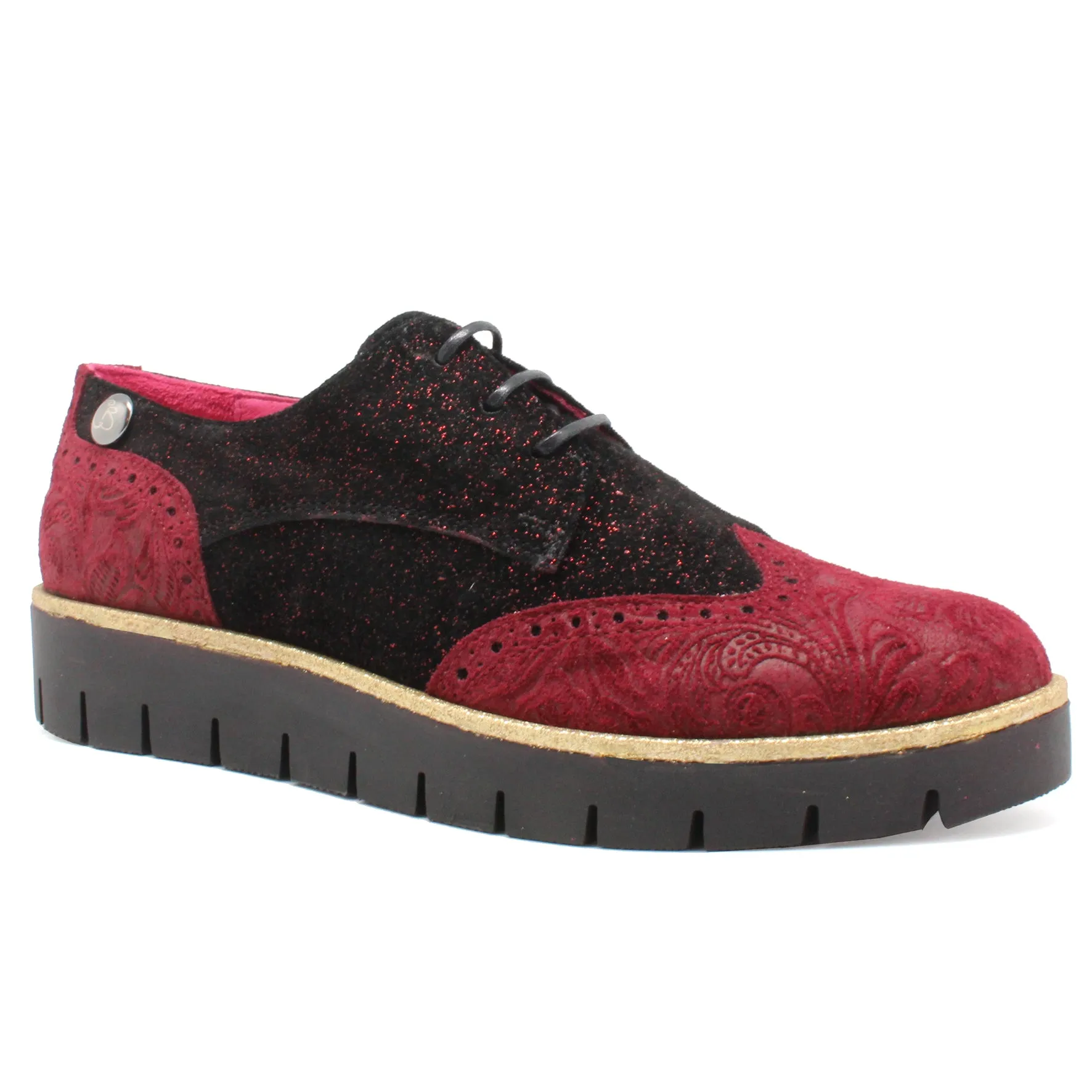 Bolt - Red Flower print lace up shoe