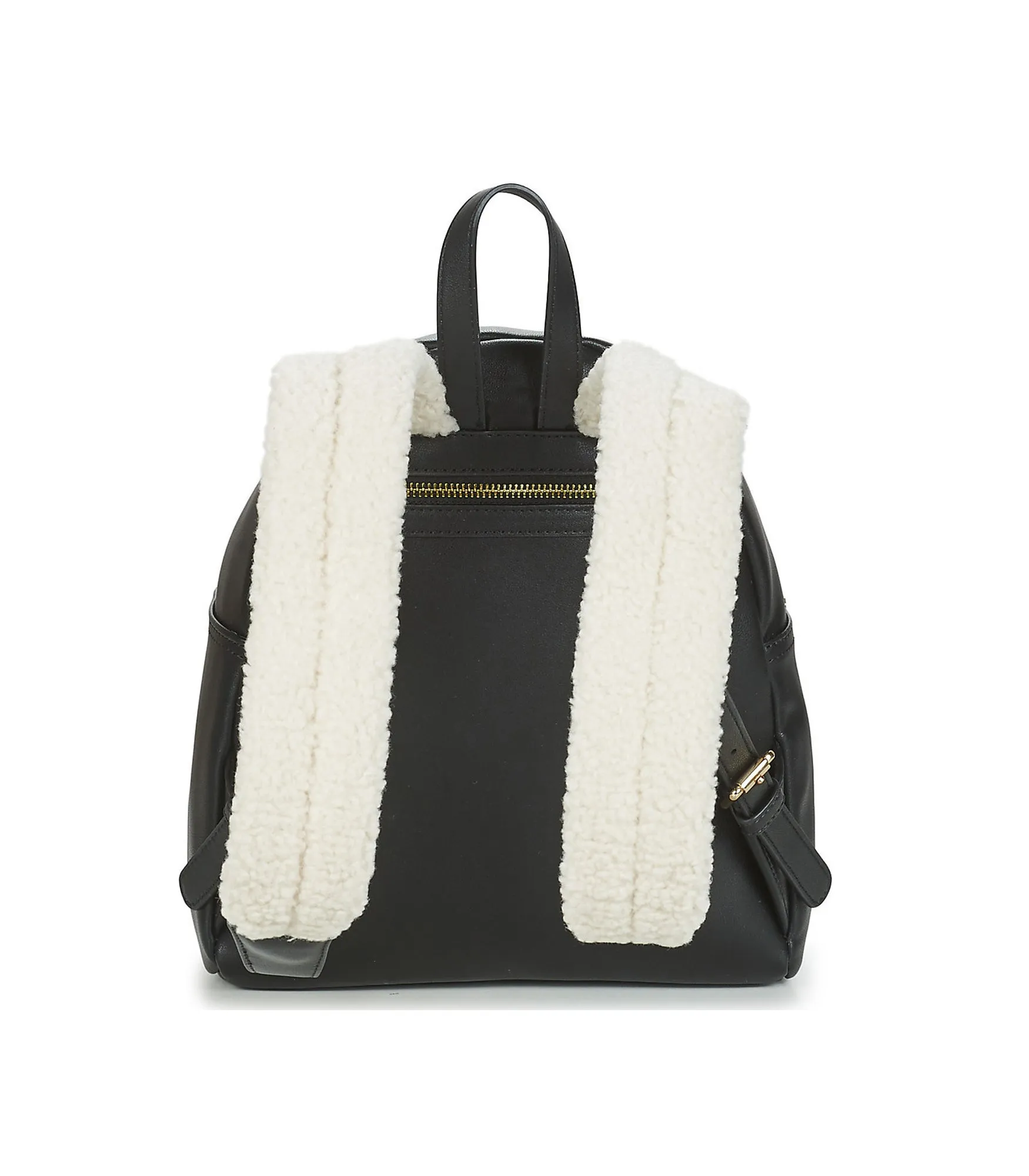 Borsa Pu Nero Eco Shearling - Avorio