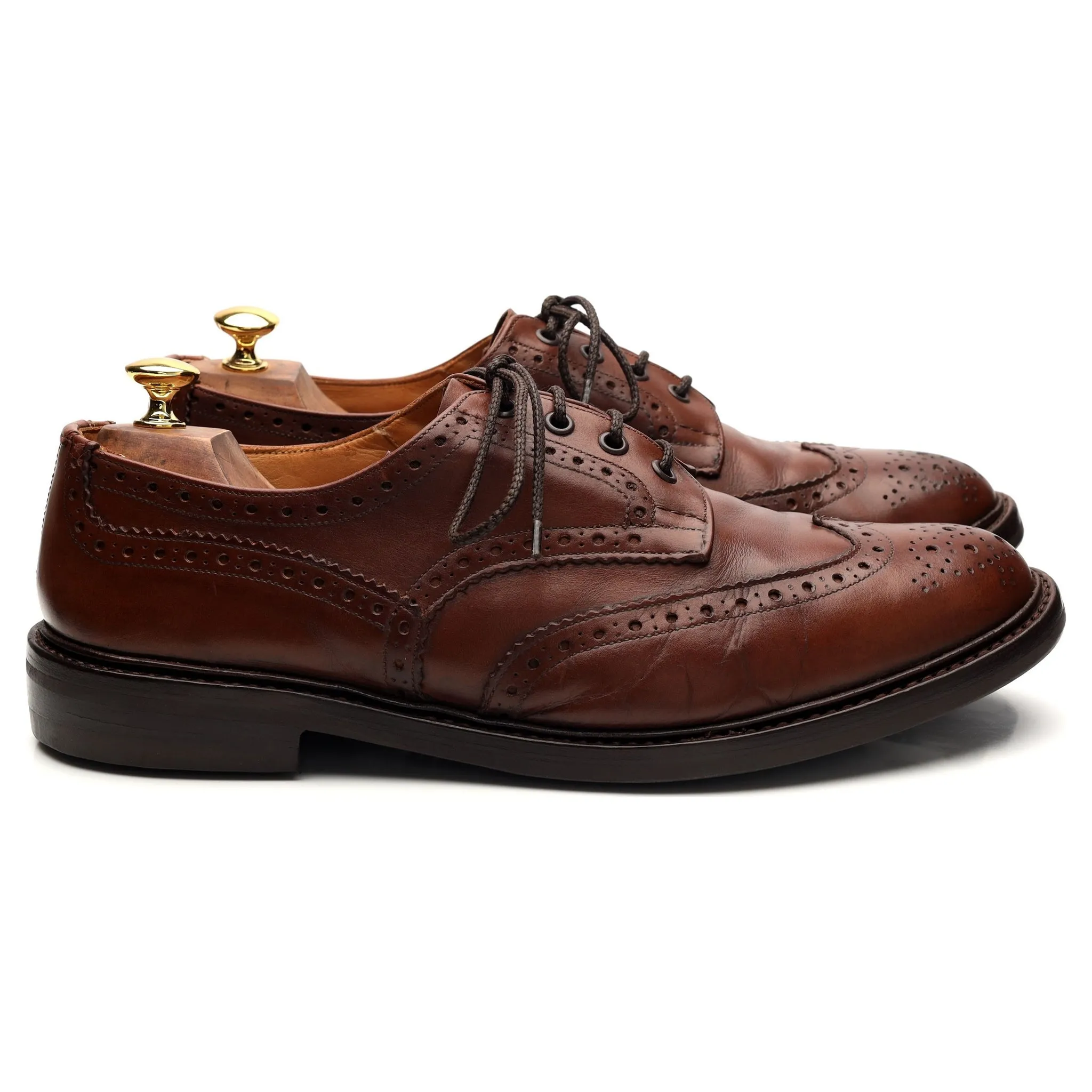 'Bourton' Brown Leather Derby Brogues UK 11