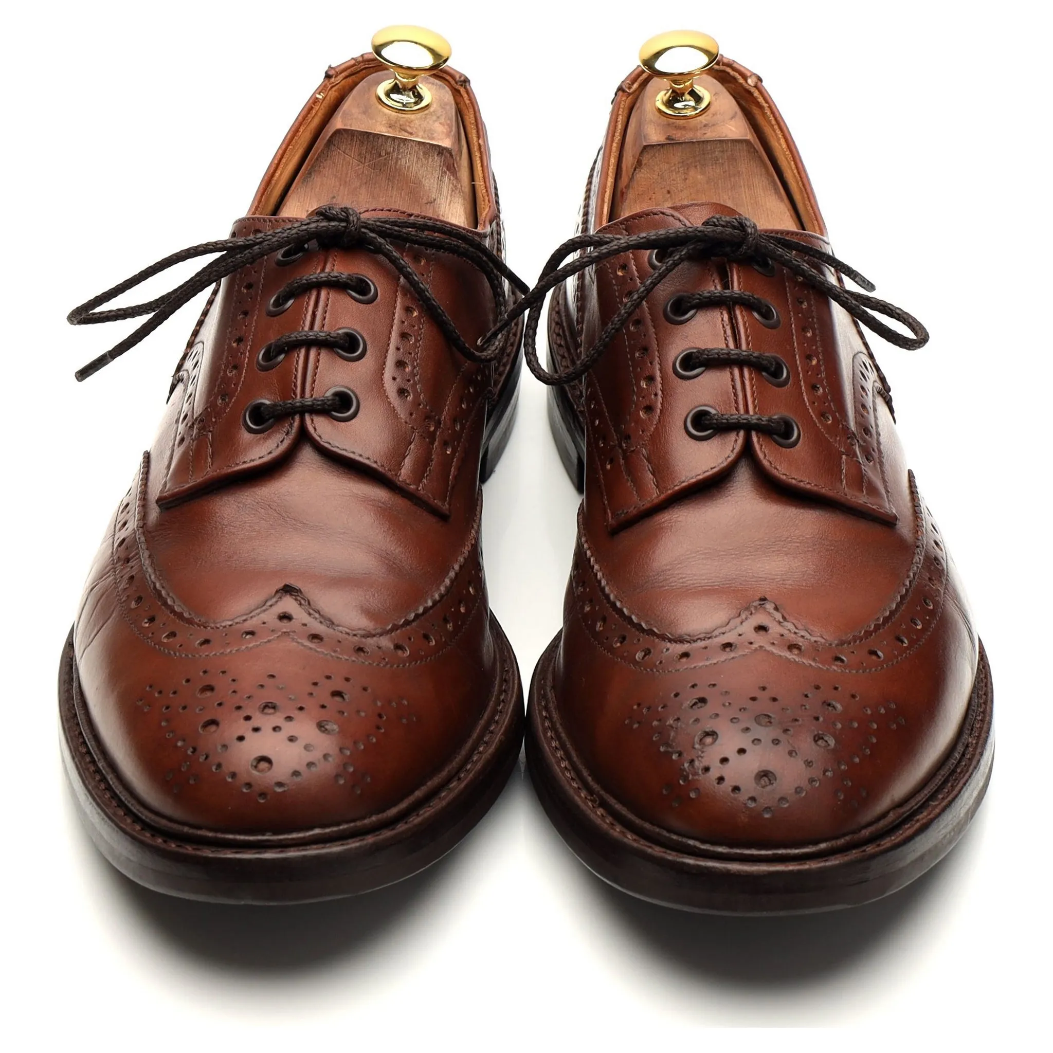 'Bourton' Brown Leather Derby Brogues UK 11