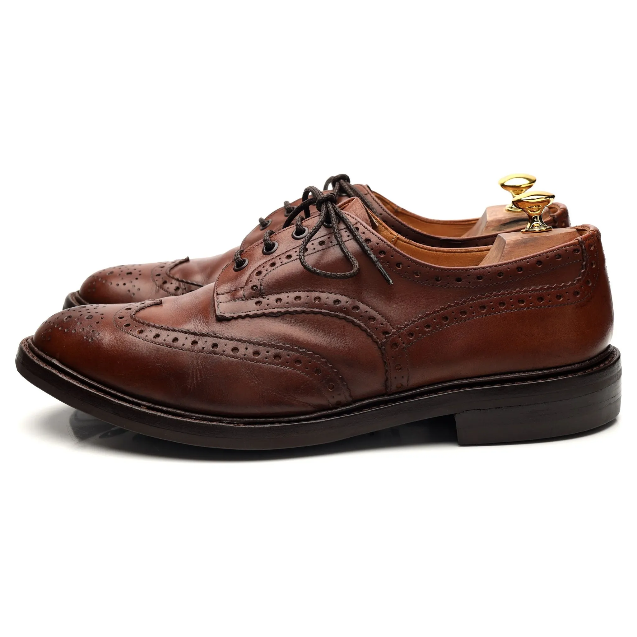 'Bourton' Brown Leather Derby Brogues UK 11